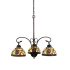Meyda Tiffany Pinecone Dome 3 Light 28" Wide Chandelier with Tiffany Glass Shade Bronze