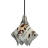 Meyda Tiffany 9" W Ramoscelli Handkerchief Fused Glass Mini Pendant White Irid / Black / Streamers