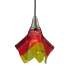 Meyda Tiffany 9" W Stratos Solare Handkerchief Fused Glass Mini Pendant Red Orange And Yellow Stripes