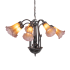 Meyda Tiffany Amber/Purple Tiffany Pond Lily 7 Light 24" Wide Chandelier Mahogany Bronze