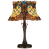 Meyda Tiffany Tiffany Hanginghead Dragonfly 2 Light 22.5" Tall Hand-Crafted Table Lamp with Stained Glass Mahogany Bronze