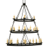 Meyda Tiffany Kenosha 28 Light 36" Wide Taper Candle Style Chandelier Solar Black / Copper