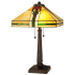 Meyda Tiffany Parker Poppy 2 Light 23" Tall Hand-Crafted Table Lamp with Stained Glass Mahogany Bronze