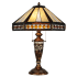 Meyda Tiffany Diamond Mission 2 Light 26.5" Tall Hand-Crafted Table Lamp with Stained Glass Mahogany Bronze