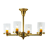Meyda Tiffany Bakersfield 4 Light 24" Wide Pillar Candle Style Chandelier Satin Brass