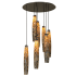 Meyda Tiffany Checkers 7 Light 46" Wide Multi Light Pendant Timeless Bronze