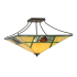 Meyda Tiffany Pinecone Ridge 4 Light 37" Wide Semi-Flush Ceiling Fixture with Art Glass Shade - Oil Rubbed Bronze Finish Oil Rubbed Bronze