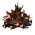 Meyda Tiffany Driftwood 7 Light 30" Wide Abstract Chandelier Natural Wood / Mahogany Bronze