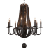 Meyda Tiffany Barrel Stave 8 Light 36" Wide Taper Candle Style Chandelier Natural Wood / Timeless Bronze