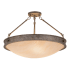 Meyda Tiffany Dionne 3 Light 14" Tall Semi-Flush Bowl Ceiling Fixture with Beige Shade - Corinth Finish Corinth