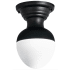 Meyda Tiffany Huevo 9" Wide LED Semi-Flush Bowl Ceiling Fixture Black