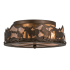 Meyda Tiffany Running Horses 3 Light 16" Wide Semi-Flush Drum Ceiling Fixture - Antique Copper Finish - GU24 Bulb Base Antique Copper