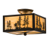 Meyda Tiffany Tall Pines 2 Light 14" Wide Semi-Flush Square Ceiling Fixture - Timeless Bronze Finish Timeless Bronze