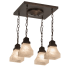 Meyda Tiffany Bungalow 4 Light 23" Wide Semi-Flush Ceiling Fixture Mahogany Bronze