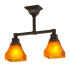 Meyda Tiffany Bungalow 2 Light 17" Wide Semi-Flush Linear Ceiling Fixture Timeless Bronze