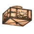 Meyda Tiffany Deer at Lake 2 Light 15" Wide Semi-Flush Square Ceiling Fixture - Antique Copper / Burnished Finish Antique Copper / Burnished