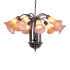 Meyda Tiffany Amber/Purple Tiffany Pond Lily 12 Light 24" Wide Chandelier Mahogany Bronze