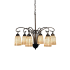 Meyda Tiffany Terra Bone 6 Light 27-1/2" Wide Chandelier with Tiffany Glass Shade Mahogany Bronze / Beige