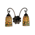 Meyda Tiffany Acorns 2 Light 14-1/2" Wide Bathroom Vanity Light with Tiffany Glass Shade Mahogany Bronze