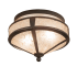 Meyda Tiffany Simple Mission 2 Light 13" Wide Semi-Flush Ceiling Fixture Rust / Wrought Iron