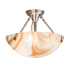Meyda Tiffany Metro 3 Light 16" Wide Semi-Flush Bowl Ceiling Fixture with Beige Swirl Glass Shade - Brushed Nickel Finish Brushed Nickel