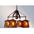 Meyda Tiffany Whispering Pines 4 Light 38" Wide Chandelier with Brown Mica Shade Rust