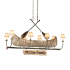 Meyda Tiffany Personalized Canoe 8 Light 57" Wide Linear Chandelier Antique