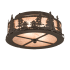 Meyda Tiffany Tall Pines 2 Light 16" Wide Semi-Flush Drum Ceiling Fixture with Silver Mica Shade - Oil Rubbed Bronze Finish Oil Rubbed Bronze