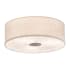 Meyda Tiffany Cilindro 3 Light 24" Wide Semi-Flush Drum Ceiling Fixture with Eggshell Shade - Nickel Finish Nickel