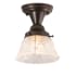 Meyda Tiffany Revival Summer Wheat 8" Wide Semi-Flush Ceiling Fixture - Craftsman Brown Finish Craftsman Brown