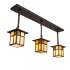 Meyda Tiffany 3 Light 36" Wide Linear Pendant Craftsman Brown