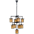 Meyda Tiffany Hyde Park 9 Light 32" Wide Chandelier with Yellow Glass Shade Craftsman Brown