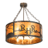 Meyda Tiffany Ridin Hy 5 Light 26" Tall Semi-Flush Drum Ceiling Fixture - Dark Burnished Antique Copper Finish Dark Burnished Antique Copper
