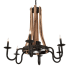 Meyda Tiffany Barrel Stave 6 Light 36" Wide Taper Candle Style Chandelier Natural Wood