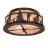 Meyda Tiffany Fly Fishing Creek 2 Light 16" Wide Semi-Flush Drum Ceiling Fixture - Mahogany Bronze Finish Mahogany Bronze
