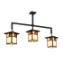 Meyda Tiffany 3 Light 47" Wide Linear Pendant Craftsman Brown