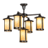 Meyda Tiffany Fulton 5 Light 30" Wide Chandelier Craftsman Brown