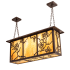 Meyda Tiffany 4 Light 38" Wide Linear Pendant Mahogany Bronze
