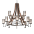 Meyda Tiffany Barrel Stave 12 Light 61" Wide Ring Chandelier Steel / Natural Wood
