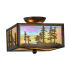 Meyda Tiffany Tall Pines 2 Light 14" Wide Semi-Flush Square Ceiling Fixture - Antique Copper Finish Antique Copper