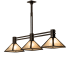 Meyda Tiffany 3 Light 45" Wide Linear Pendant Mahogany Bronze
