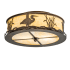 Meyda Tiffany Wildlife at Dawn 2 Light 18" Wide Semi-Flush Drum Ceiling Fixture Antique Copper