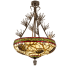 Meyda Tiffany Pinecone 4 Light 40" Tall Semi-Flush Bowl Ceiling Fixture - Antique Copper Finish Antique Copper