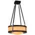 Meyda Tiffany Pomona 4 Light 18" Wide Semi-Flush Drum Ceiling Fixture with Iridized Glass Shade - Craftsman Brown Finish Craftsman Brown