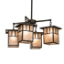 Meyda Tiffany Hyde Park 4 Light 34" Wide Chandelier Craftsman Brown