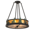 Meyda Tiffany Tall Pines 4 Light 20" Wide Semi-Flush Drum Ceiling Fixture Textured Black