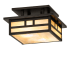 Meyda Tiffany Hyde Park Double Bar Mission 2 Light 17" Wide Semi-Flush Square Ceiling Fixture - Craftsman Brown Finish Craftsman Brown
