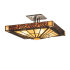 Meyda Tiffany Zuvan 4 Light 43" Wide Semi-Flush Square Ceiling Fixture Chestnut
