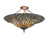 Meyda Tiffany Tiffany Lotus Leaf 3 Light 25" Wide Semi-Flush Bowl Ceiling Fixture Mahogany Bronze