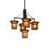 Meyda Tiffany Seneca Mountain View 5 Light 32" Wide Chandelier Craftsman Brown